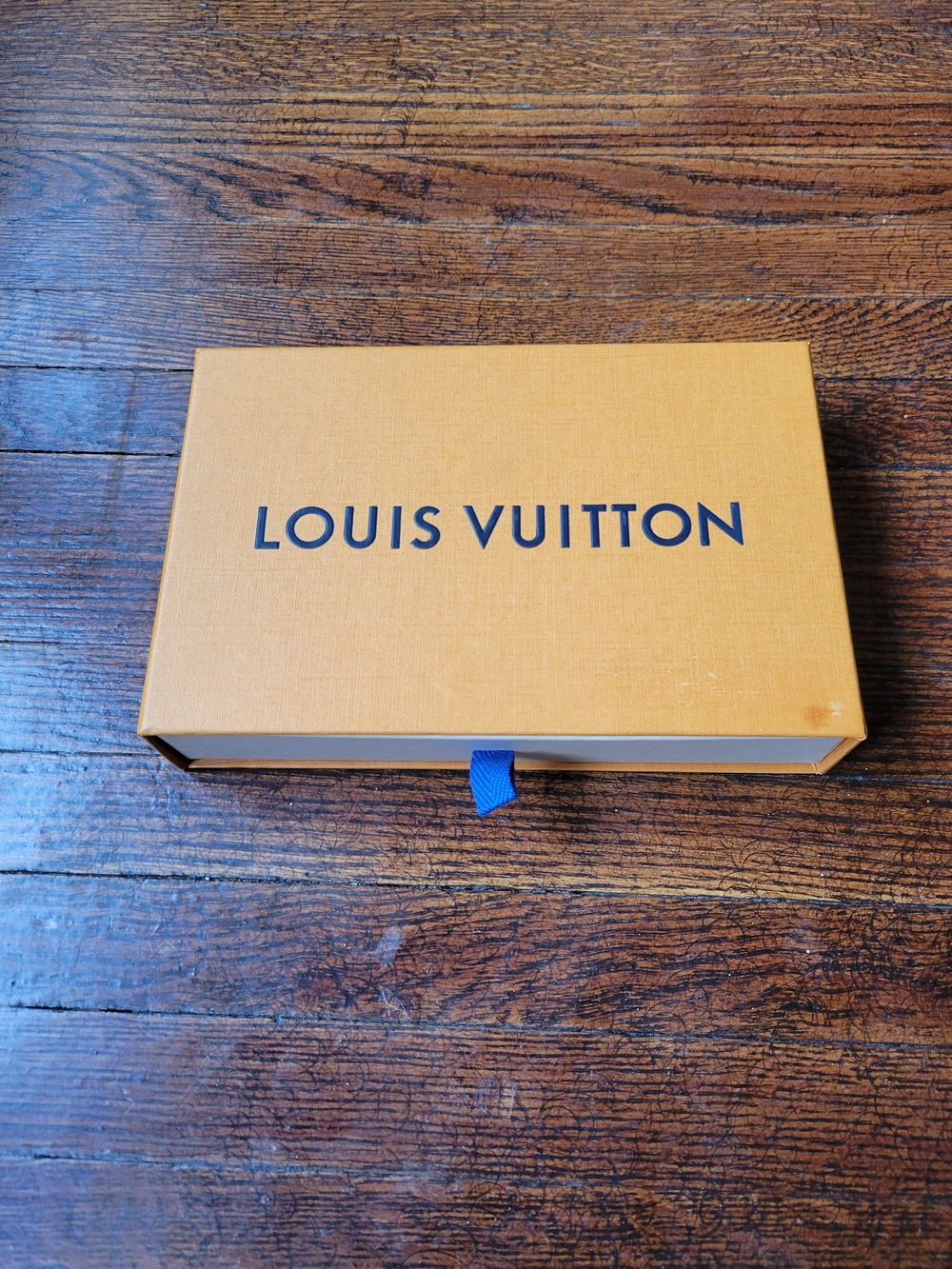 LOUIS VUITTON LV Gift Box Drawer Box Authentic With Blue Ribbon
